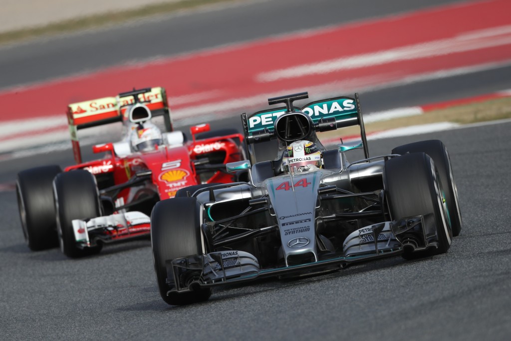 Hamilton & Vettel 2016 F1 cars