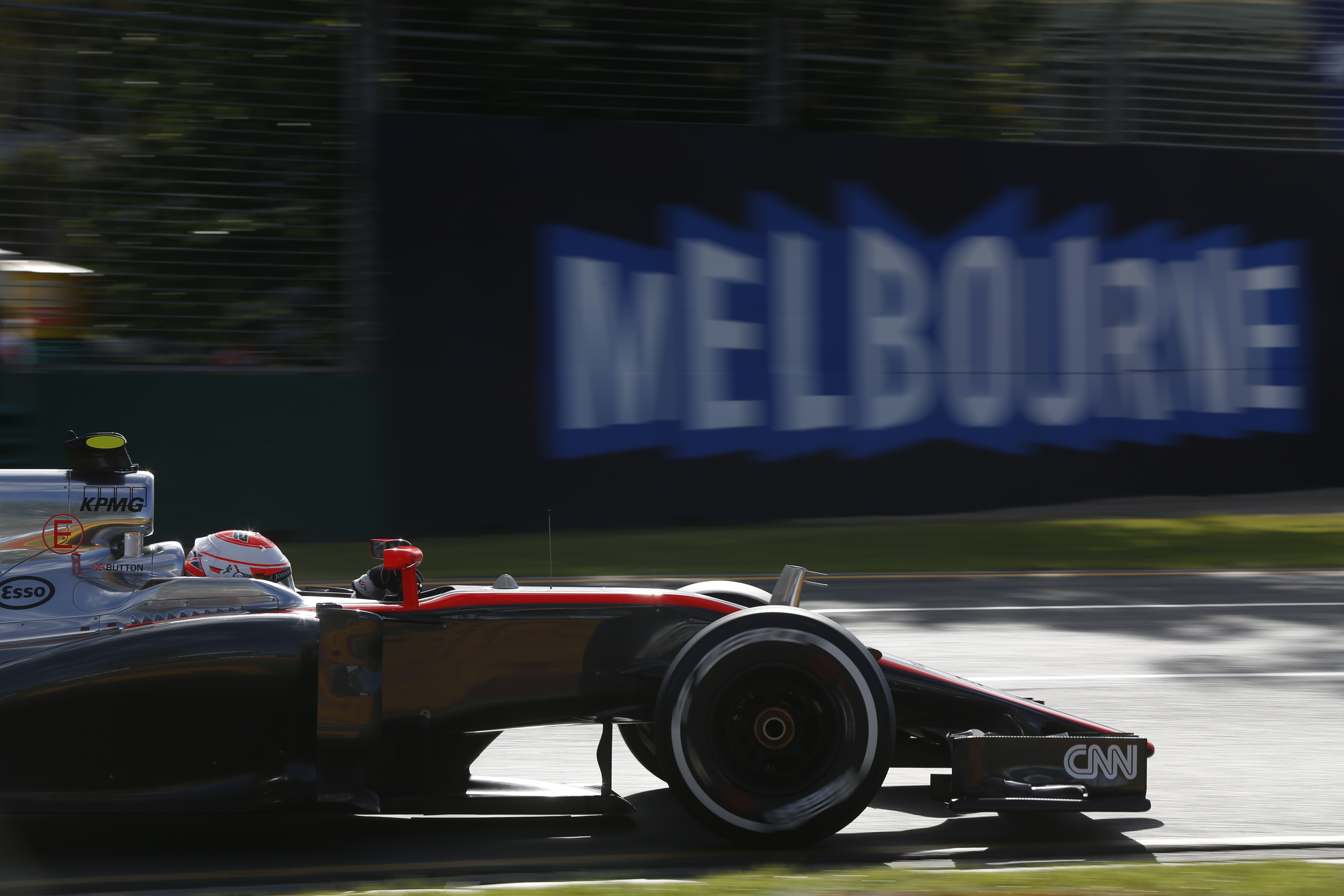 Jenson Button on track at the Australian GP