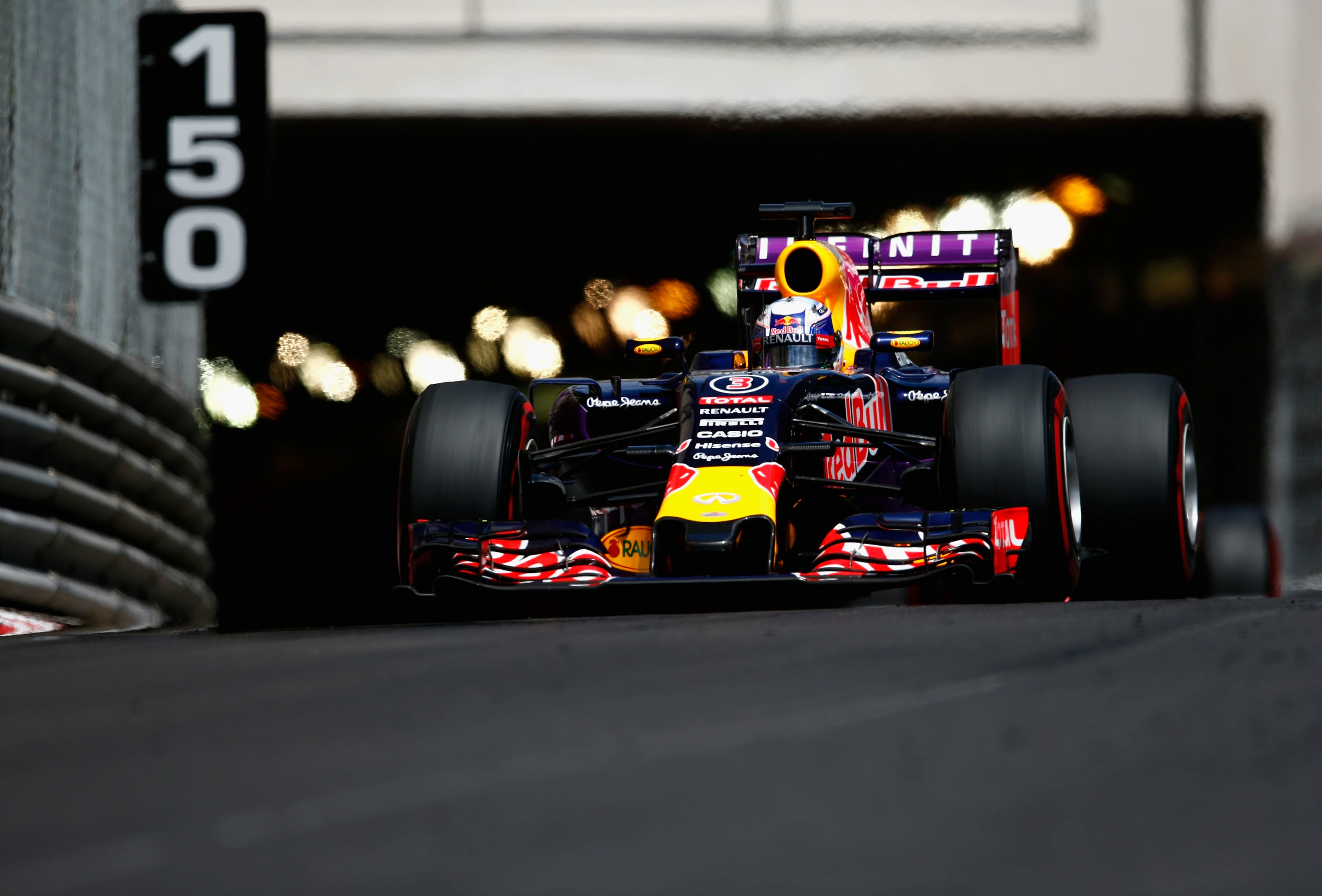Daniel Ricciardo exits the tunnel at the 2016 Monaco Grand Rpix