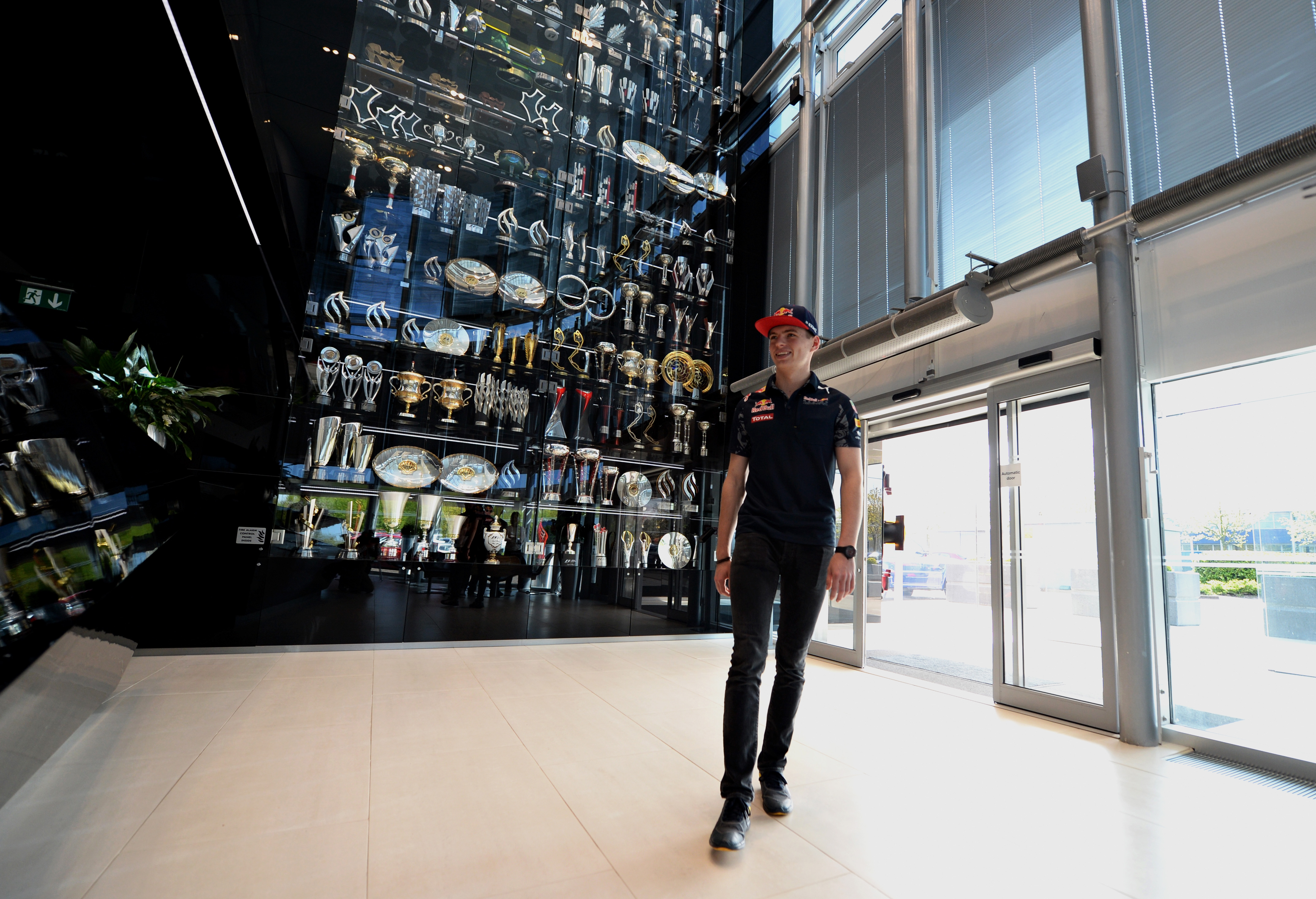 Max Verstappen arrives at the Red Bull Racing Factory on May 5, 2016 (Photo by Tony Marshall/Getty Images)