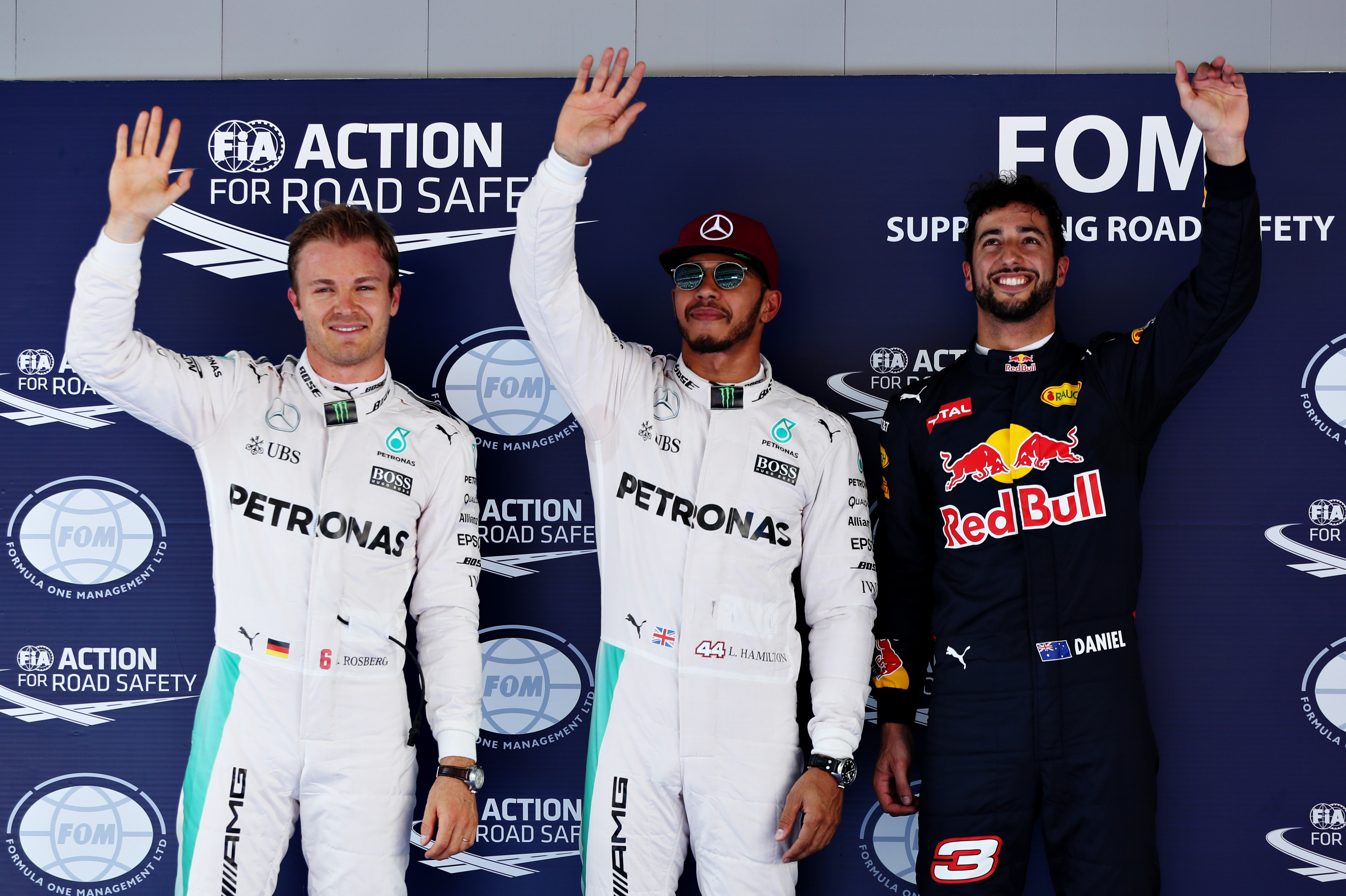 Top three qualifiers from the 2016 Spanish Grand Prix