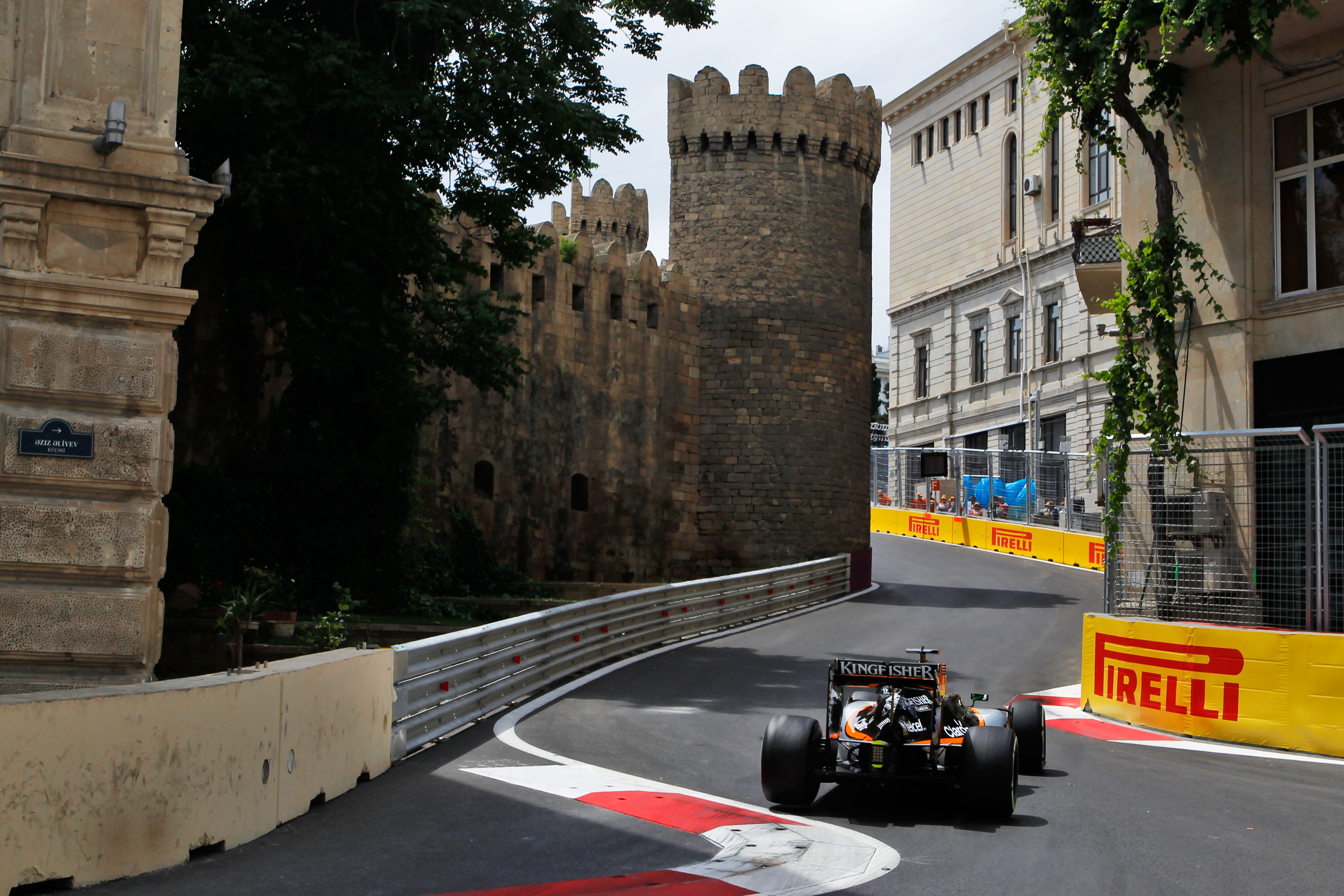 The infamous turn 8 into the castle at the European Grand Prix in Baku
