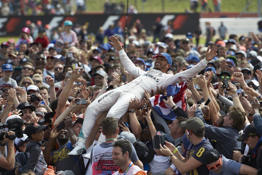 Lewis Hamilton after winning the 2016 British Grand Prix