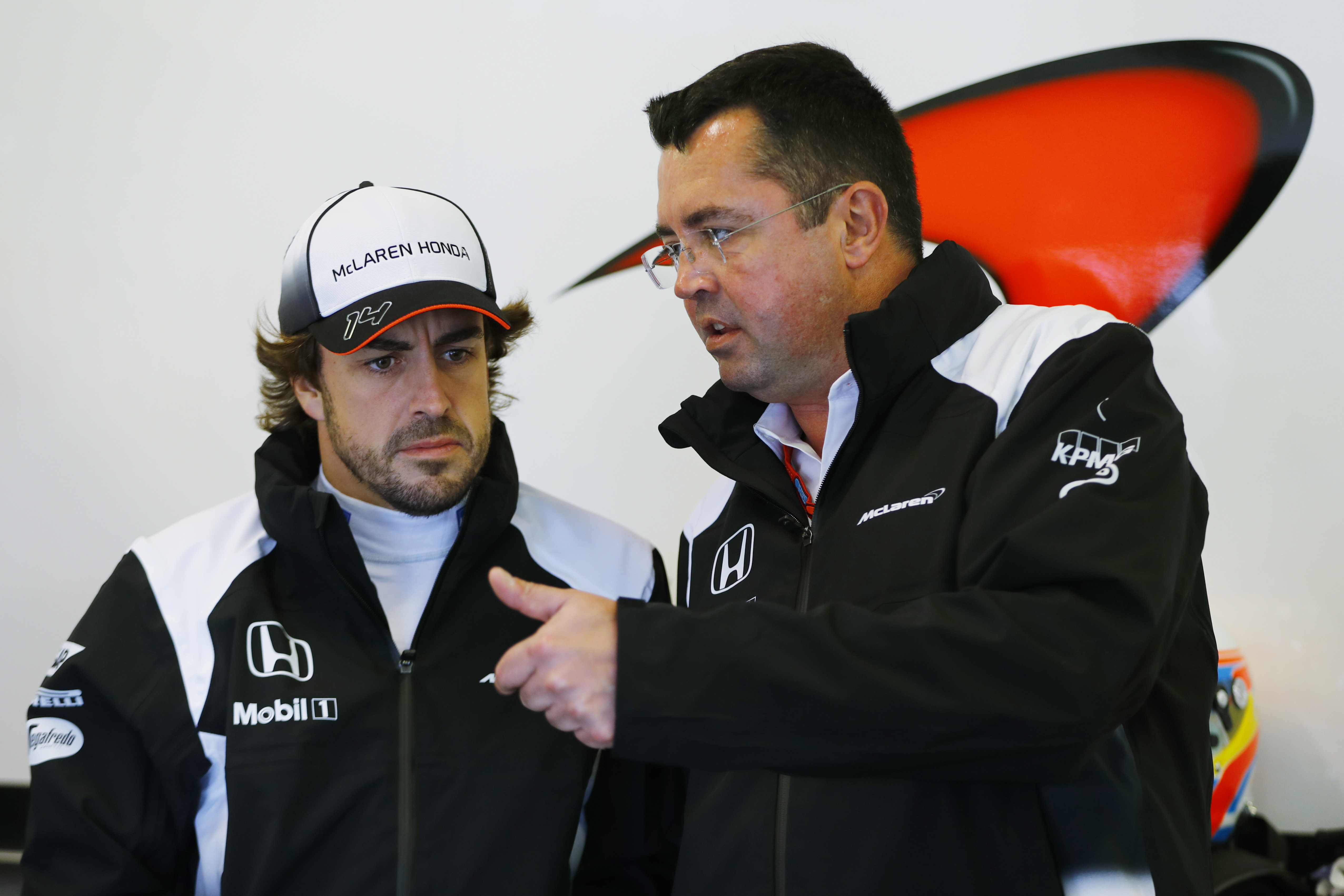 Fernando Alonso and Eric Boullier.