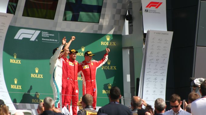 2018 British Grand Prix Podium - Picture by Pete Bull