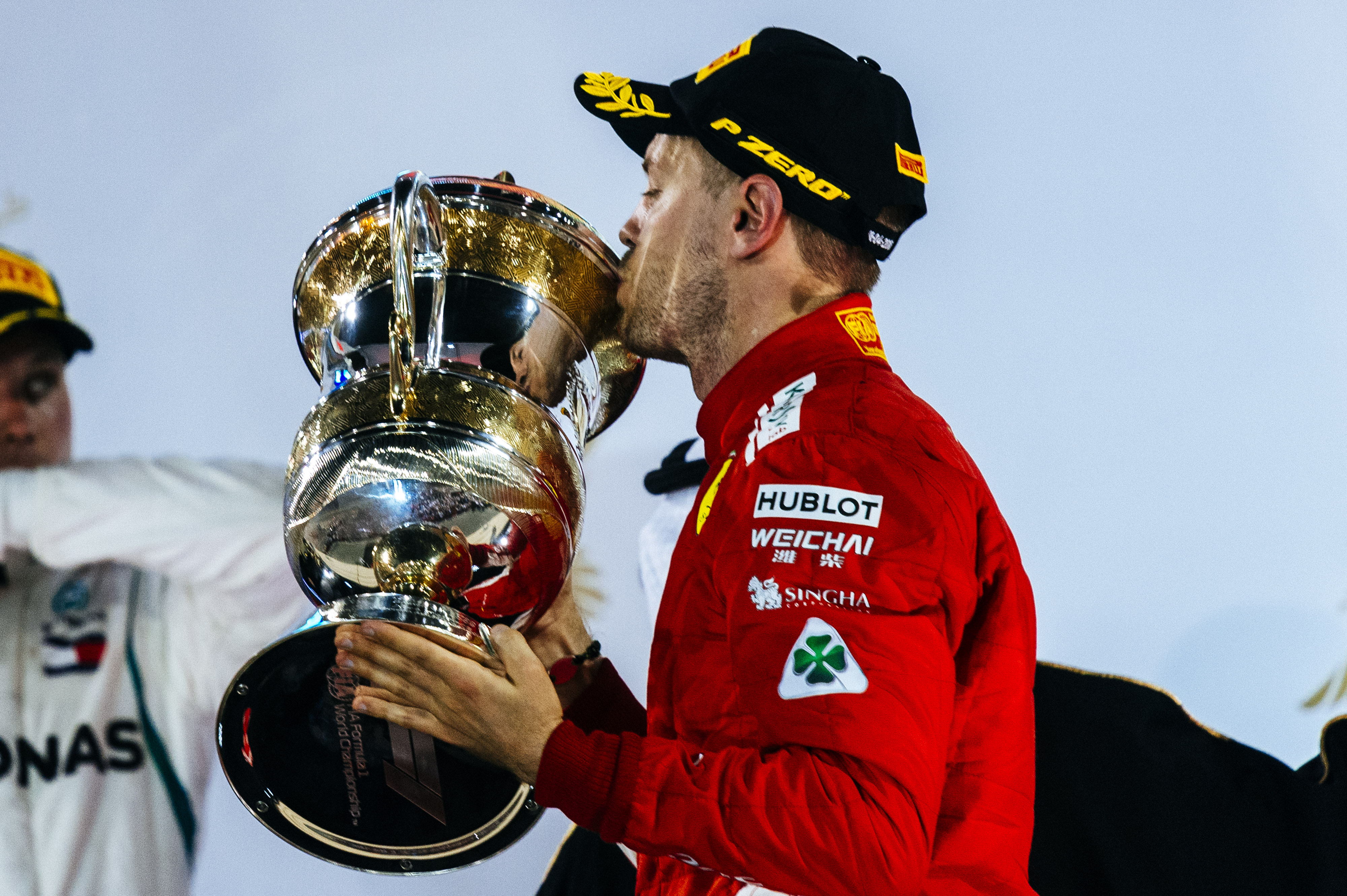sebastian vettel bahrain 2018 trophy